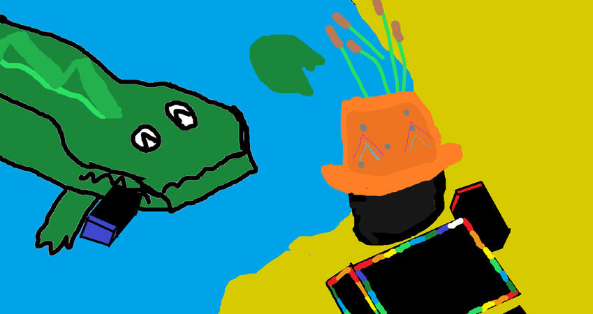 There&#39;s an Aligator! Drawn in MS Paint by Flopie